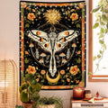 Aipon Orange Moth Tapestry Boho Retro Floral Flowers Tapestries Aesthetic Vintage Mushroom Tapestry Bedroom Indie Verti1Cal Ta1P