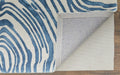 HomeRoots 511112 8 x 11 ft. Blue & Ivory Wool Geometric Hand Tufted Handmade Rectangle Area Rug
