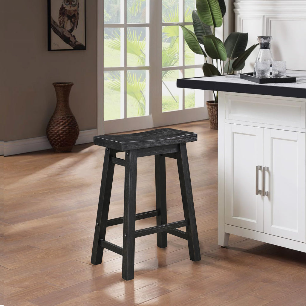 Boraam Sonoma Backless Saddle Kitchen Counter Stool - Black Charcoal