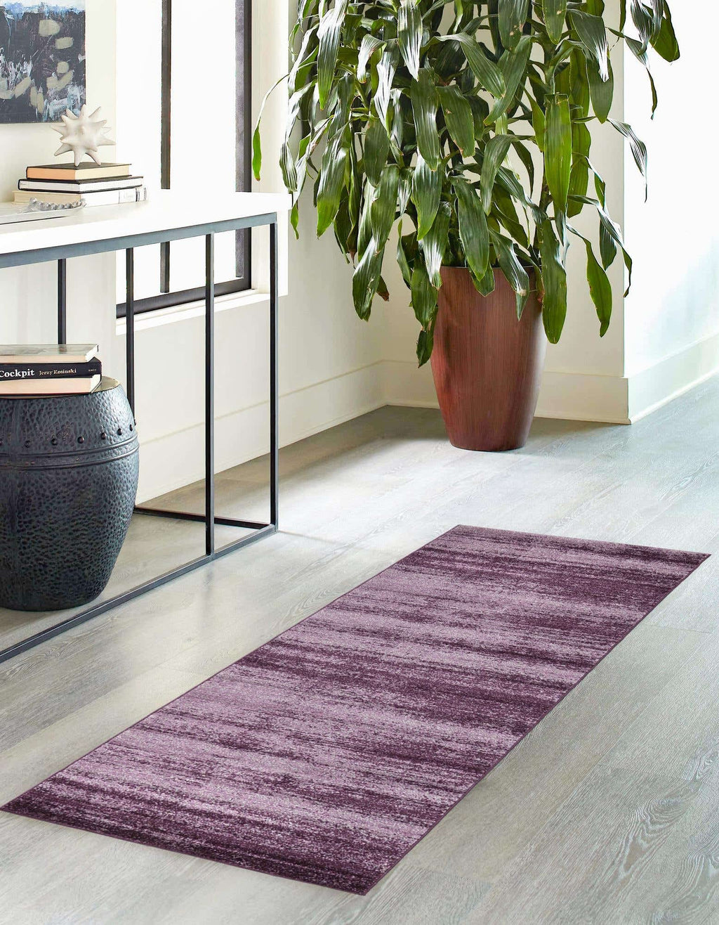 Unique Loom Del Mar Collection Area Rug - Lucille (2'X 8' Runner, Violet)