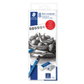 Staedtler Mars Lumograph Graphite Artist Sketch Set, 6 Degrees (6B, 4B, 2B, B, Hb, 2H), Mini Mars Plastic Eraser, Metal Sharpene