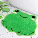 NIGOWAYS Bathroom Rugs Mat,Frog Bath Rugs,Water Absorbent Non Slip Cute Bath Mat, Machine Wash Bathroom Mat,Bathroom Rug for Bat