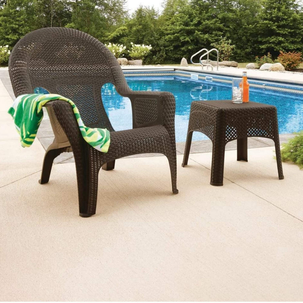 Adams Manufacturing 8071-60-3731 Woven Side Table, Earth Brown
