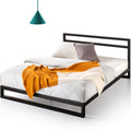 ZINUS Trisha Metal Platforma Bed Frame with Headboard, Wood Slat Support, No Box Spring Needed, Easy Assembly, Queen,Black