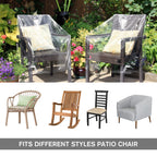 Tudomro Waterproof Plastic Chair Covers, 4 Pcs, Clear, 37 x 30 x 30 Inch, PE Material, for Outdoor Furniture Storage and Moving