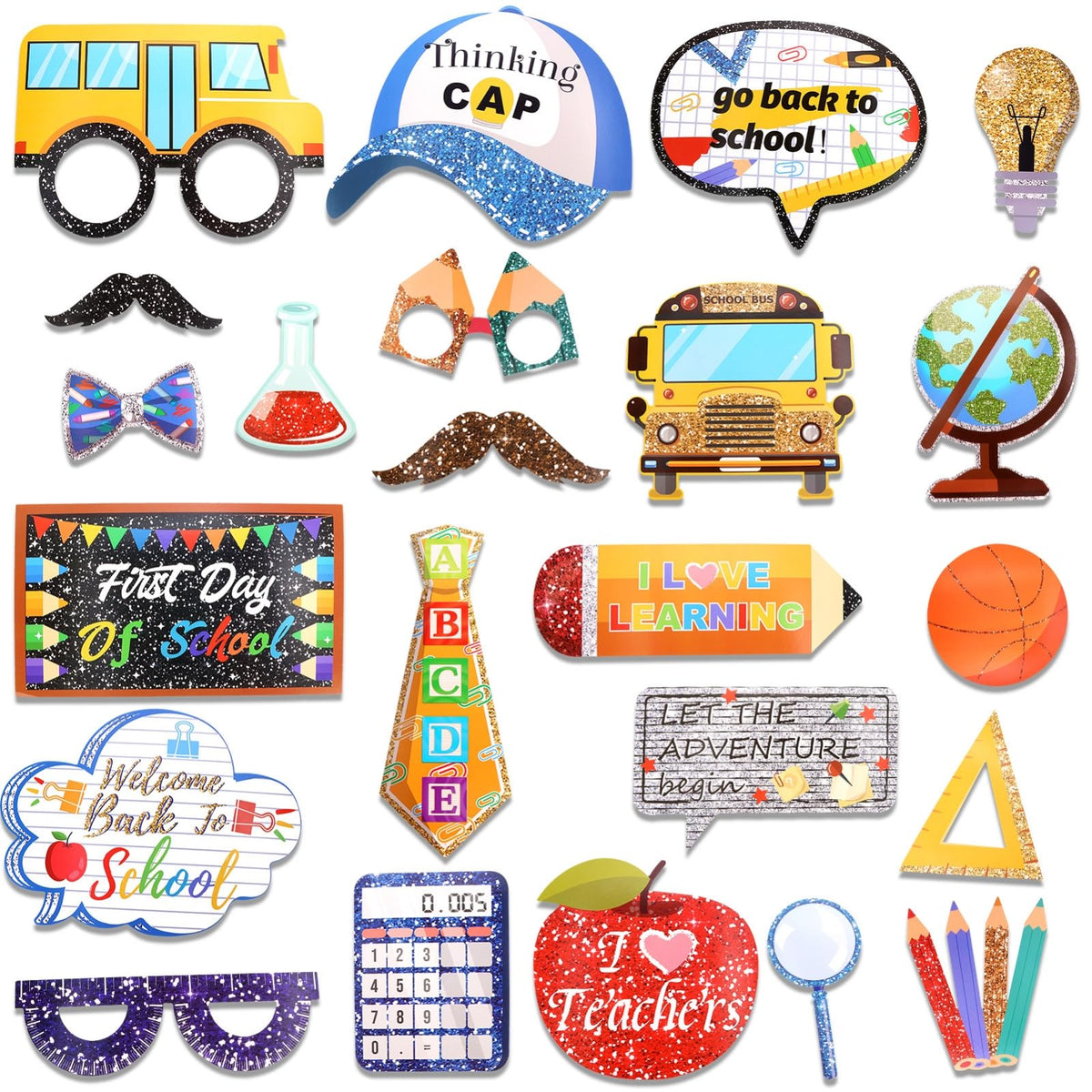 45 Pieces Back To School Photo Booth Props Welcome Back To School Photo Props First Day Of School Party Decoration Welcome Back