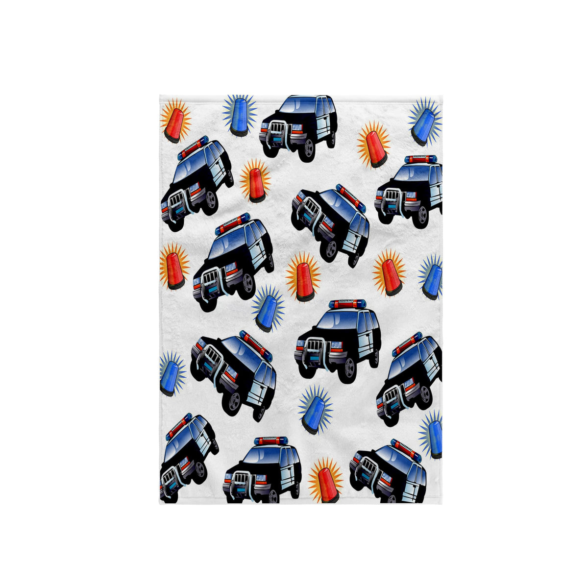 3D Rose Print of Police Cars with Flashing Lights Pattern Hand Towel, 15 x 22