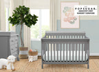 Delta Children Canton 4-in-1 Convertible Crib, Grey, Wood, 54.3"L x 35.3"W x 43.3"H, Model 7888-026,