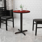 Flash Furniture 24'' Round Mahogany Laminate Table Top With 22'' X 22'' Table Height Base