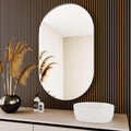 Protylctaster Oval Bathroom Mirror,24x36'' Silver Mirror,Wall Mirror,Bathroom Mirror Oval,Pill Shaped Mirror,Entryway Mirror (Si