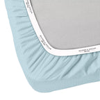 Feather & Stitch 100% Cotton 1 Piece Damask Stripe California King Fitted Sheet 500 Thread Count Aqua 18 Inch Extra Deep Pocket Luxury Sateen Weave Stretchable Boxer Elastic Fits Mattress Perfectly