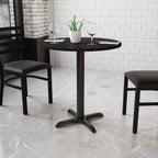 Flash Furniture Stiles 30'' Round Black Laminate Table Top with 22'' x 22'' Table Height Base