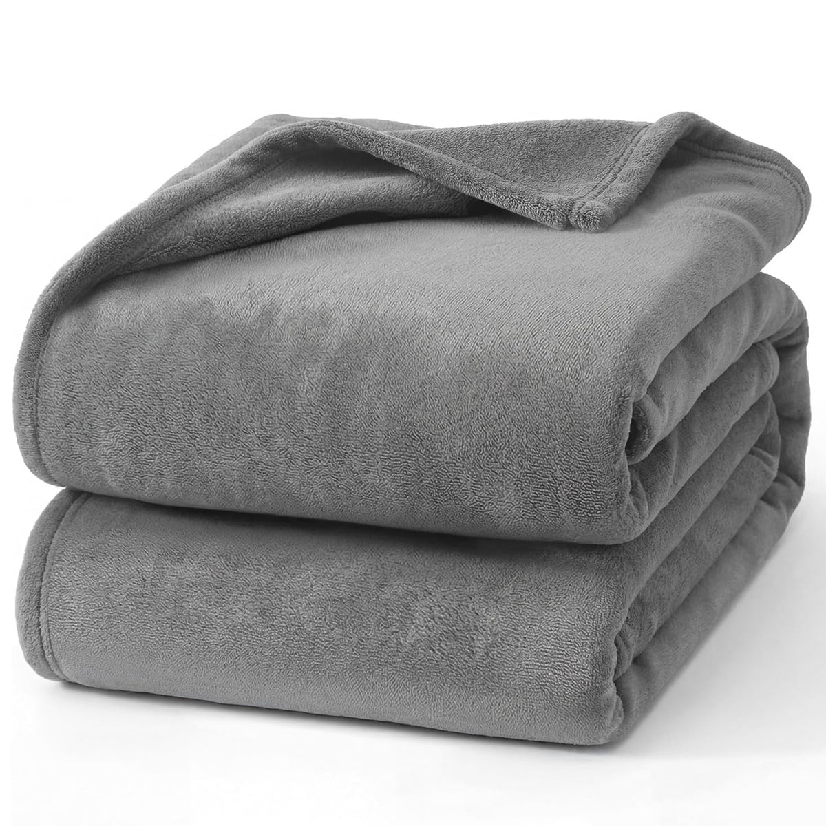 Hansleep Full Grey Fleece Blanket, Soft Flannel Bed Blanket