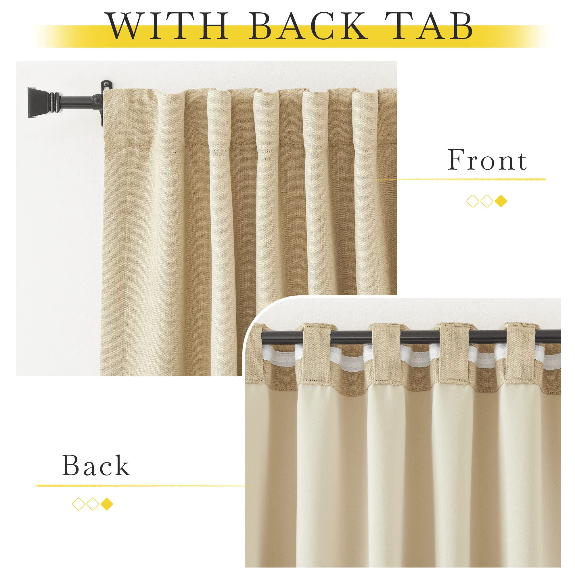 Nicetown Room Darkening Linen Curtains & Drapes, Pinch Pleated Faux Linen Blend Cold/Sun Blocking Curtains Thick Window Dressing