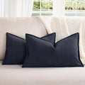 Zwjd Navy Pillow Covers 16X16 Set Of 2 Chenille Pillow Covers With Elegant Design Soft And Luxurious Decorative Throw Pillows Fo