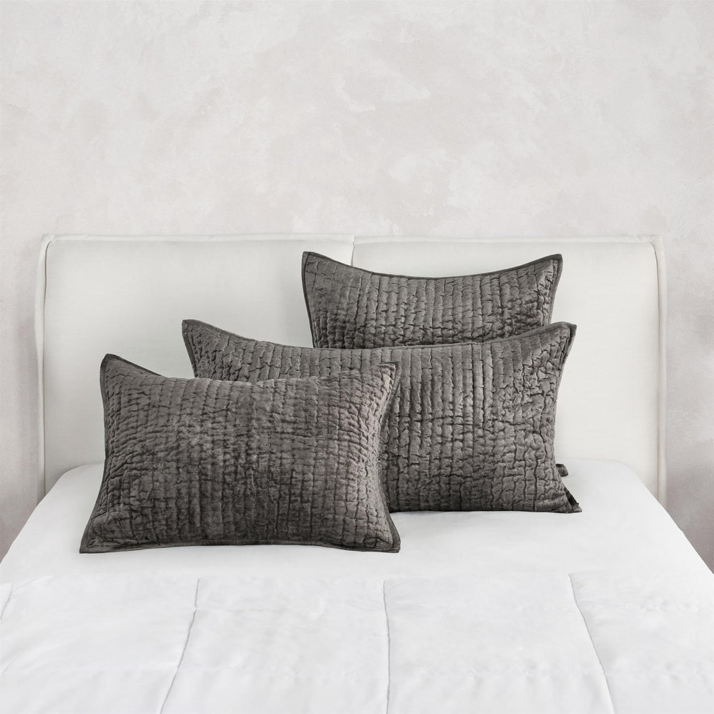 Kosas Home Dimitry 20X26 Velvet And Solid Cotton Standard Sham In Desert Brown