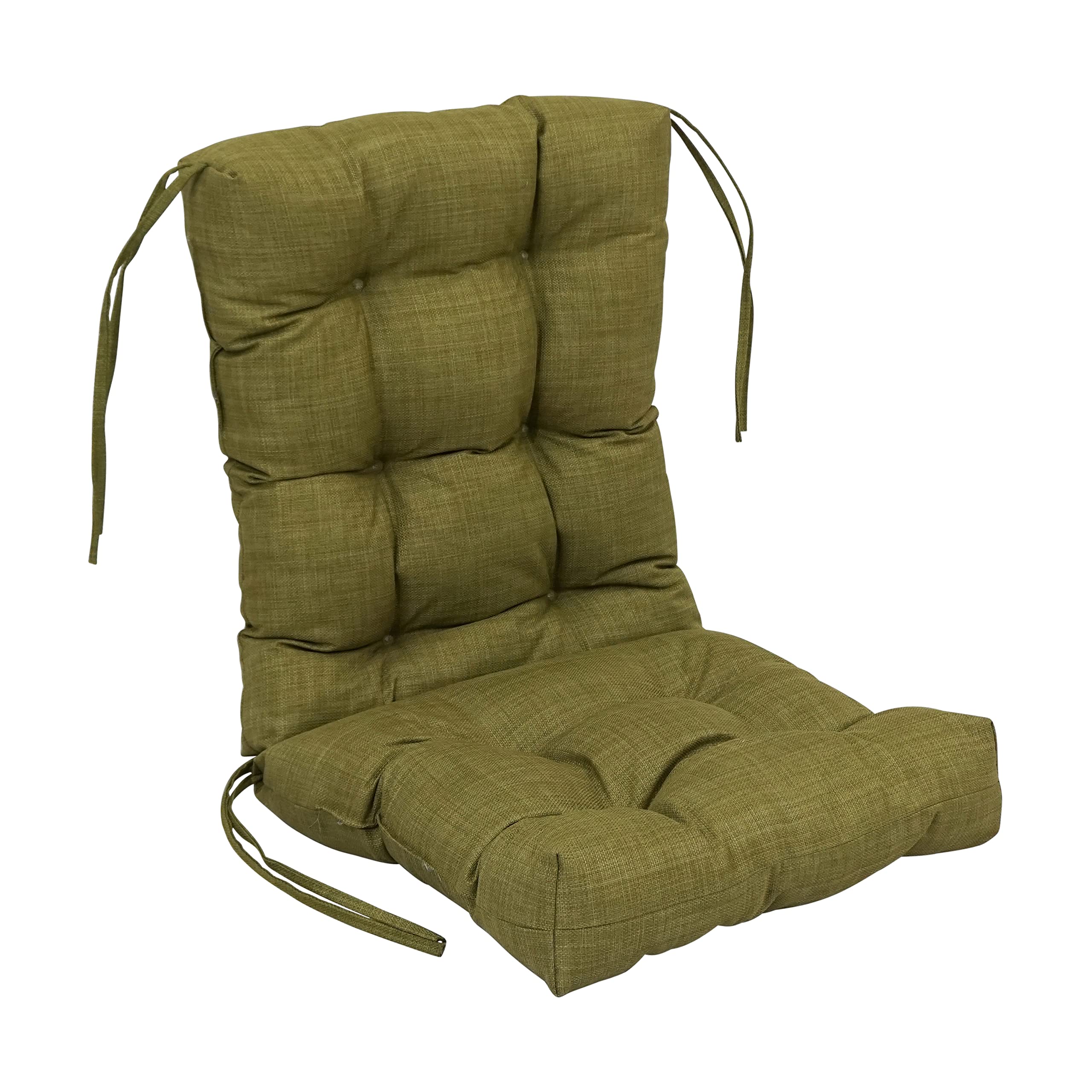 Blazing Needles Indoor/Outdoor Tufted Seat/Back Chair Cushion, 18 x 38, Avocado