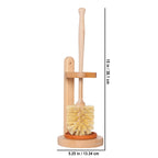 Redecker Oiled Beechwood Toilet Brush Stand With Tampico Fiber Toilet Brush, 9-7/8 Inches - Natural Bristles Are Heat-Resistant