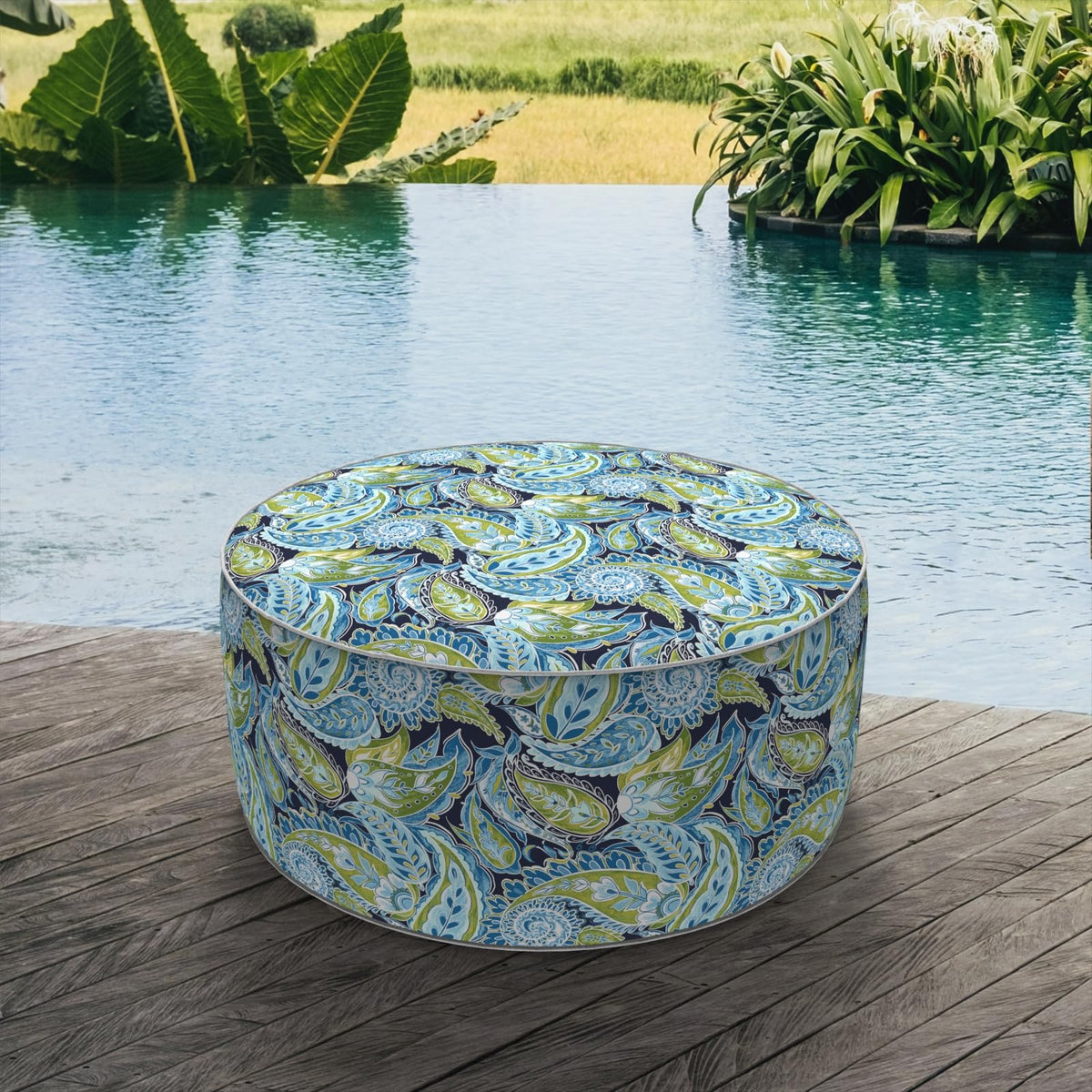 Dytxiii Inflatable Ottoman For Outdoor/Indoor Use,Portable Foot Stool With Handle,Water Repellent Footrest Pouf Ottoman Suitable