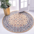Unique Loom Narenj Collection Area Rug - Leeds (5 1 Round, Beige/ Blue)