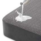 Hanherry 100% Waterproof Queen Size Mattress Protector, Grey, Rayon Made From Bamboo Terry Surface, 3D Air Fabric, 16 Inch Deep
