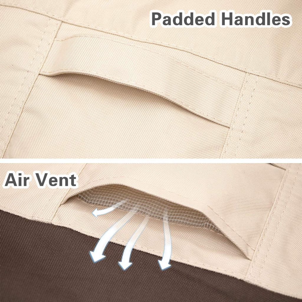 Vailge High Back Patio Chair Cover,Waterproof Outdoor Chair Covers,600D Heavy Duty Dining Cahir High-Back Chair Lawn Patio Furniture Cover - 35 L X 28W X 35' H, Beige & Brown
