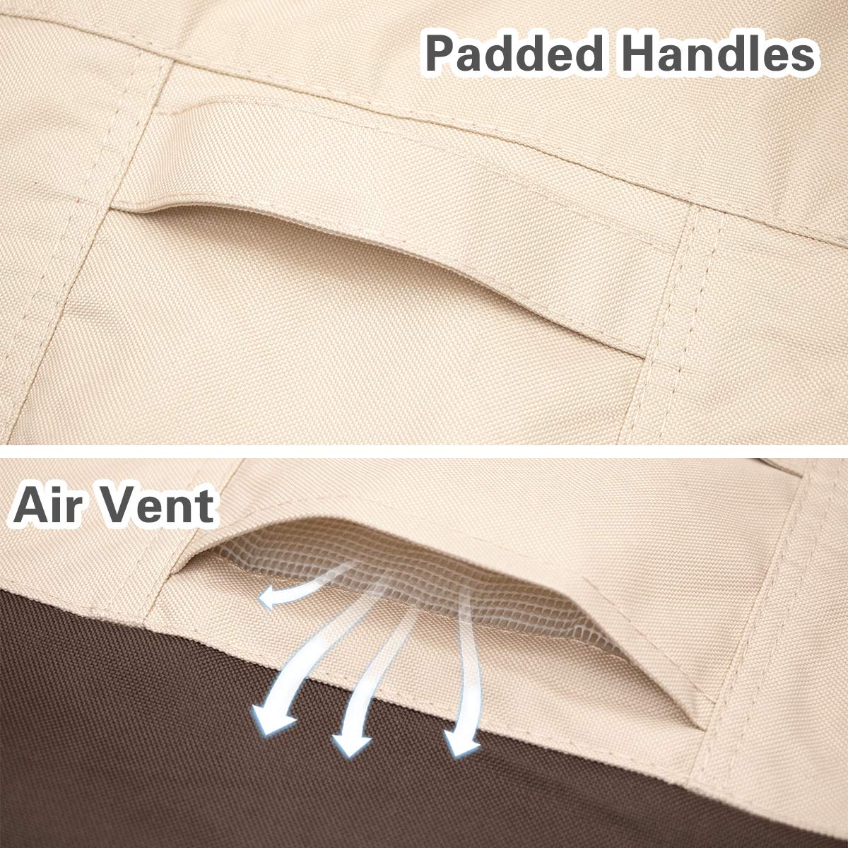 Vailge High Back Patio Chair Cover,Waterproof Outdoor Chair Covers,600D Heavy Duty Dining Cahir High-Back Chair Lawn Patio Furniture Cover - 35 L X 28W X 35' H, Beige & Brown