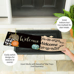 Evergreen Sassafras Mixed Print Pumpkins Interchangeable Entrance Doormat | Indoor And Outdoor | 22-Inches X 10-Inches | Non-Sli