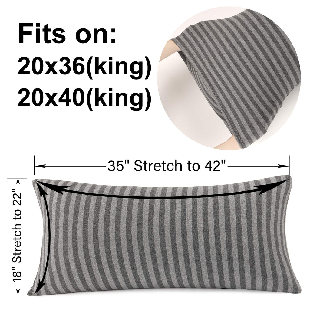 2-Pack Stretch Pillow Cases - Jersey Knit & Ultra Soft Envelope Closure Pillowcases T-Shirt Like Microfiber Blend - Suitable For