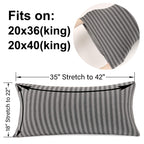 2-Pack Stretch Pillow Cases - Jersey Knit & Ultra Soft Envelope Closure Pillowcases T-Shirt Like Microfiber Blend - Suitable For