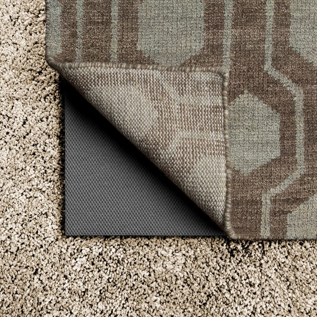 HomeRoots Synthetic Fibers, Latex Backing 8' Round Grey Non Slip Rug Pad