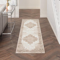 Nourison Grafix Ivory Beige 23 x 10 Area Rug Easy Clean, Non Shedding, Bed Room, Living Room, Dining Room, Kitchen (10 Runner