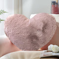 Yrxrus Heart Shaped Pillow, Cute Love Heart Pillow, Small Dusty Pink Heart Pillows Gifts, Faux Rabbit Fur Love Coquette Room Dec