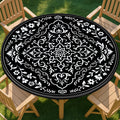 pickyNproud Round Tablecloth Waterproof round fitted tablecloth with elastic Fits 36-44 Round Tables for Dinner, Outdoor, Picnic