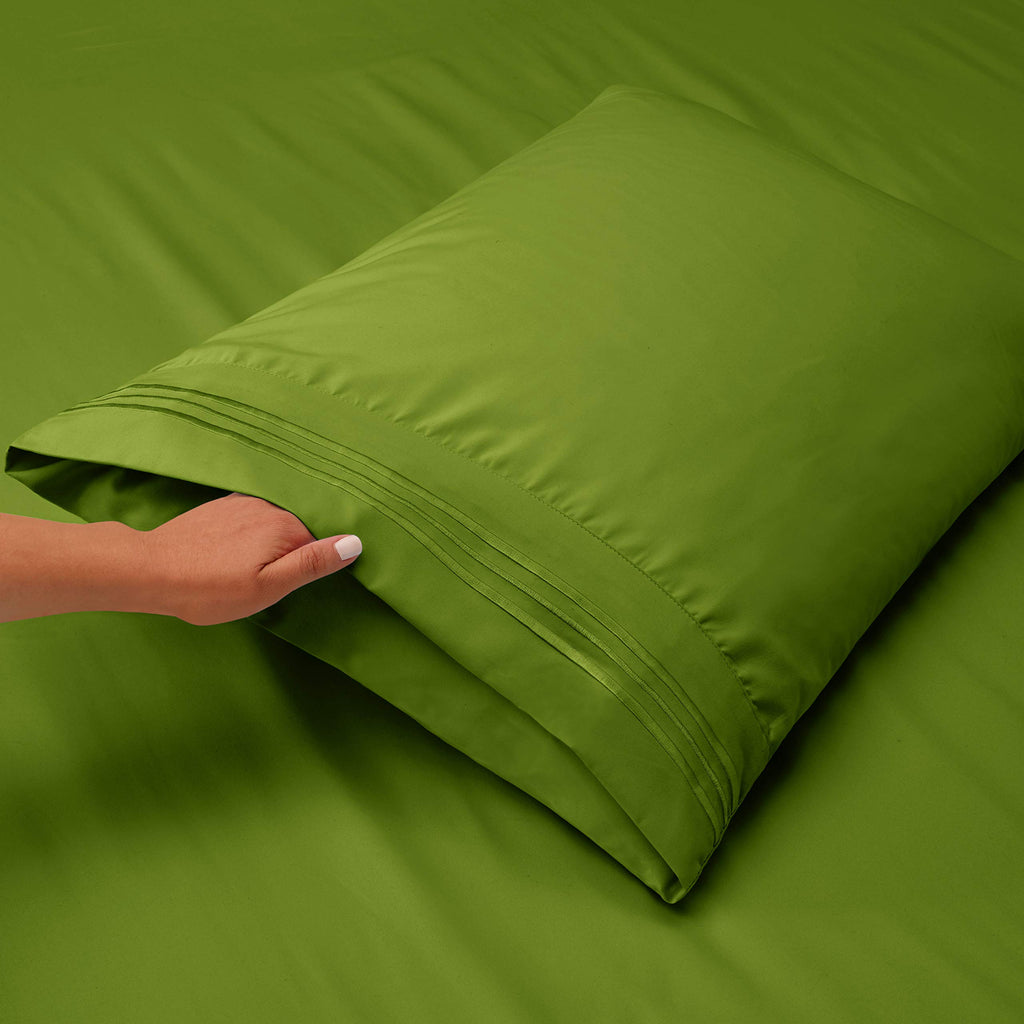 Clara Clark Full Sheets, 6 Piece Set - Hotel Luxury Sheets For Full Size Bed, Super Soft Bedding Sheets & Pillowcases, Full Size Sheets, Calla Green