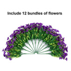 Ivydale Artificial Fake Outdoor Outside Plants Flowers For Spring Summer Decoration, 12 Bundles Faux Silk Uv Resistant Look Real
