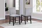 Steve Silver Yves SilverShield Performance Fabric Accent-Rubbed Charcoal Finish, Set of 2 Counter Chair, 20 x 20.35 x 42, Gray,gold,grey,Silver