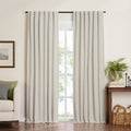 Elrene Home Fashions Harrow Solid Texture Blackout Single Window Curtain Panel, 52''x84'', Natural