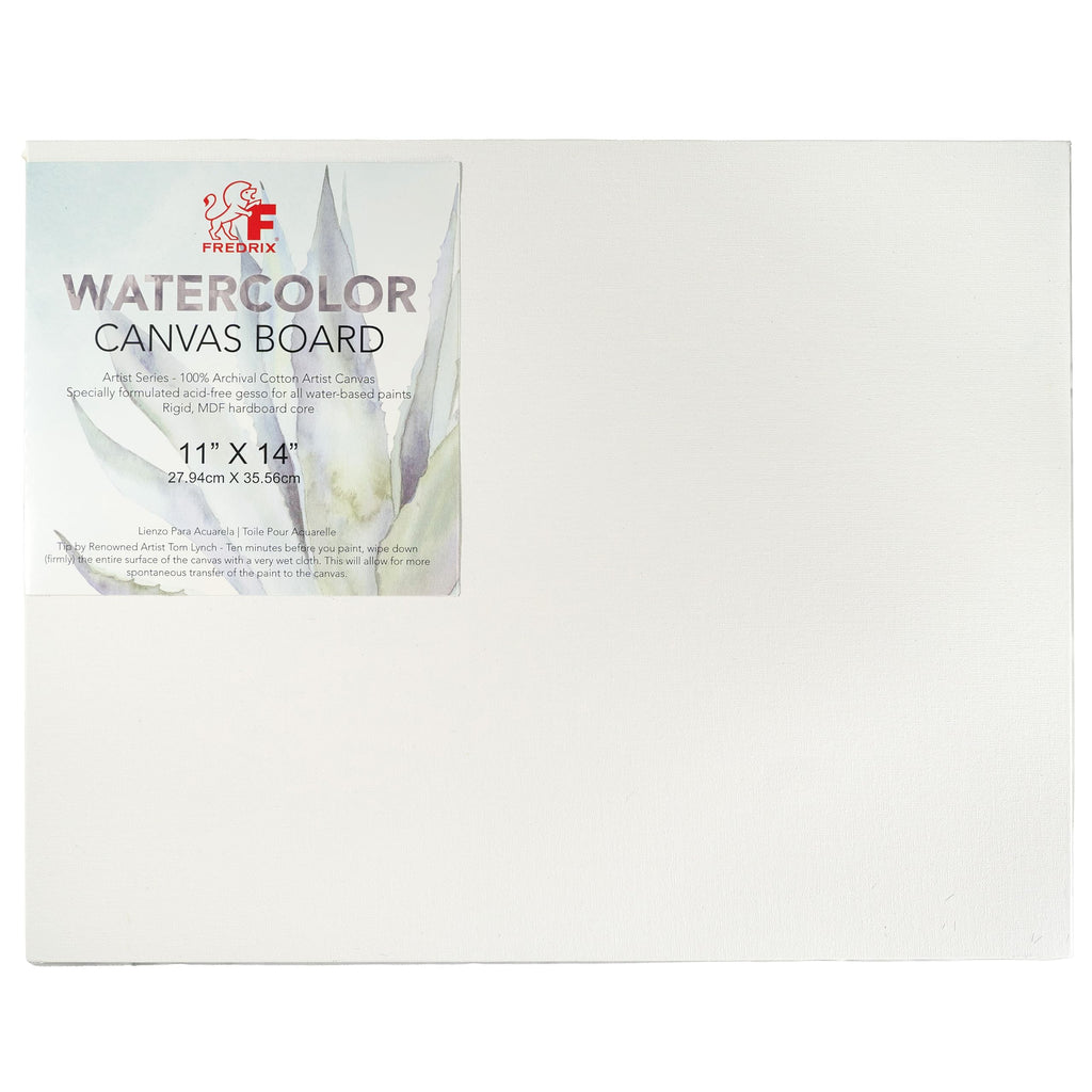 Fredrix Artist Series Watercolor Archival Canvas Board, 11'' x 14'', White