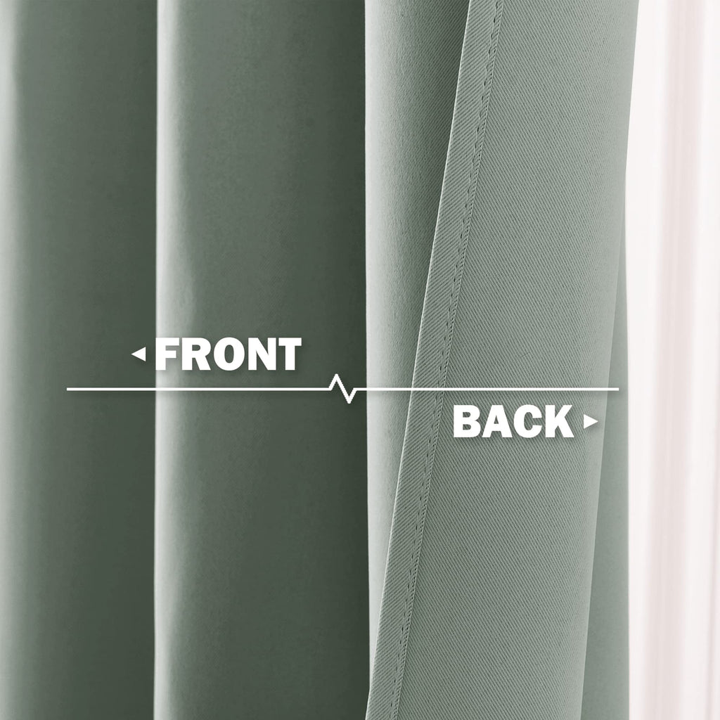 Nicetown Kitchen Tiers Curtain Farmhouse Window Decor Valance For Living Room Thermal Insulated Short Blackout Small Curtain For Bedroom, 29' W X 36' L, 2 Panels, Greyish Green