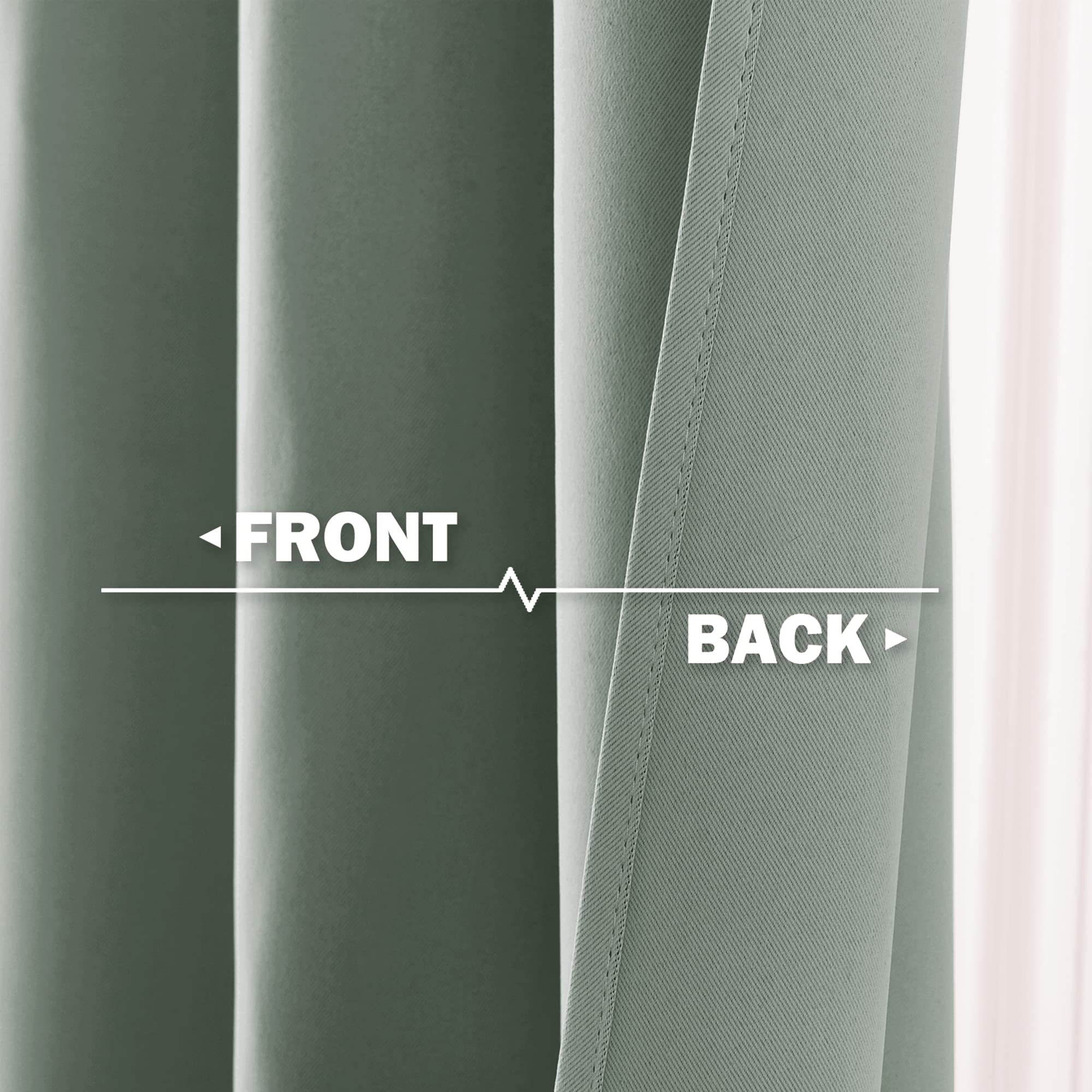 Nicetown Kitchen Tiers Curtain Farmhouse Window Decor Valance For Living Room Thermal Insulated Short Blackout Small Curtain For Bedroom, 29' W X 36' L, 2 Panels, Greyish Green