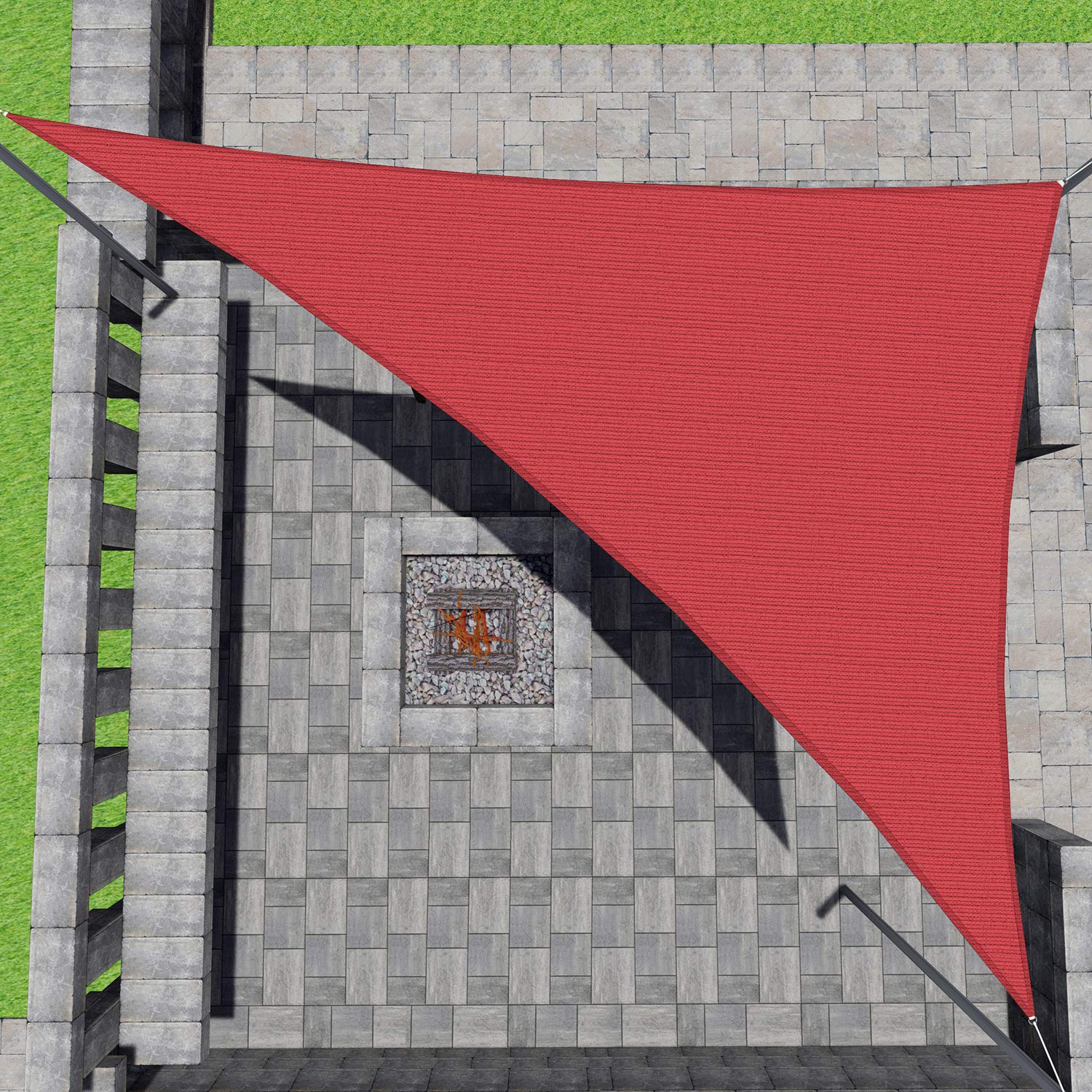 Patio Paradise 11' X 12' X 16.3' Red Sun Shade Sail Right Triangle Shade Canopy Heavy Duty Pergolas Cover Cloth, Sunlight Block