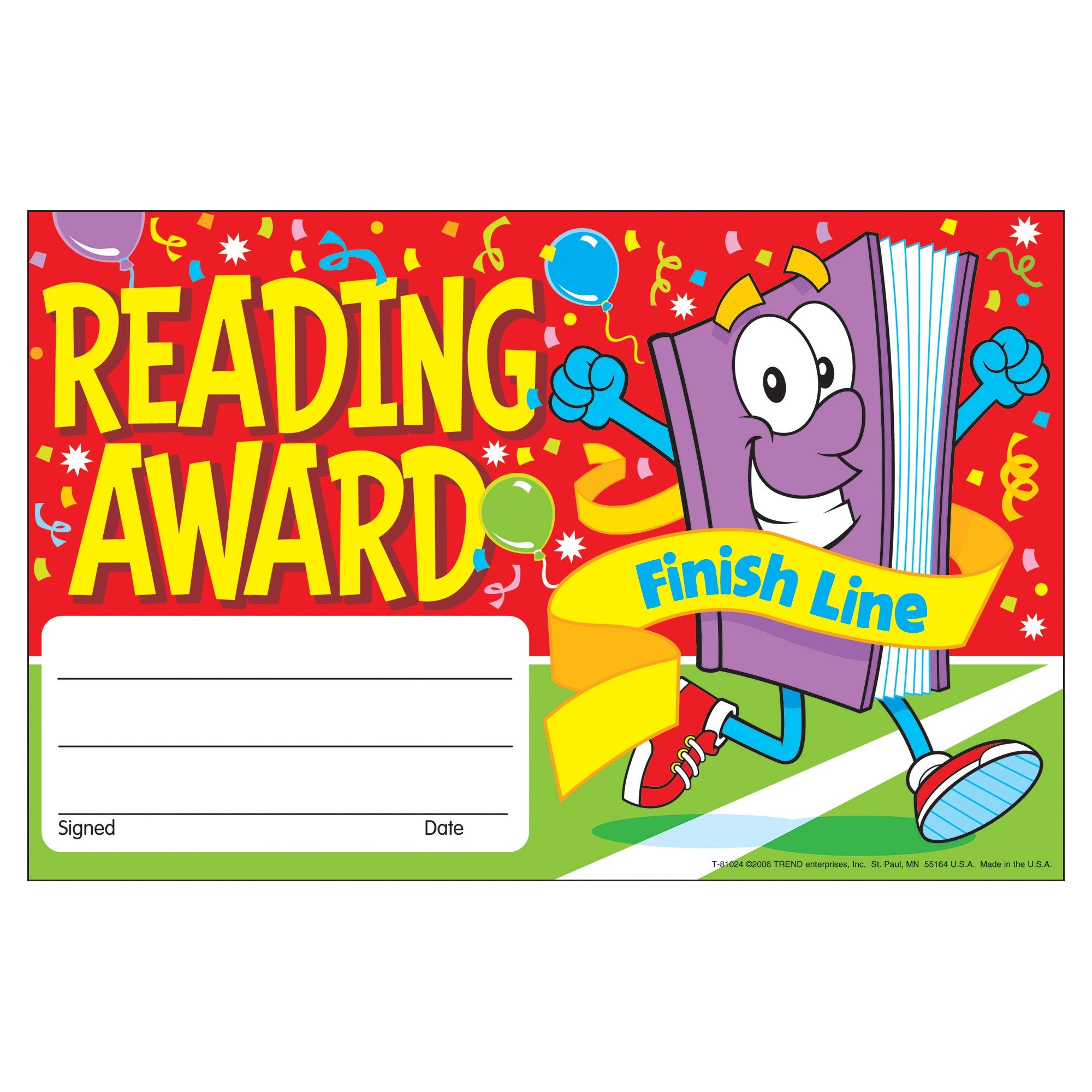 Trend Enterprises, Inc. Reading Award Finish Line Recognition Awards, 30 Ct