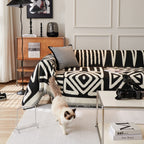 Handontime Boho Sofa Covers For Dogs Black Couch Sofa Covers For 3 Cushion Couch Sofa Beige Chenille Sofa Slipcover Couch Covers For Sectional L Shaped Couch Pets Protector Furniture Covers 71' X150'