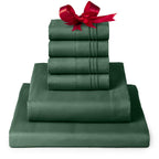 Mellanni California King Sheet Set - 6-Piece Iconic Collection Bedding, (Including 4 Pillowcases), 16-Inch Deep Pocket, Easy Care, Extra Soft, Cooling Sheets, Brushed Microfiber - Emerald Green