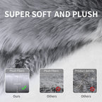 Small Faux Fur Rug, 2X4 Ft Ultra Soft Sheepskin Rug Chair Sofa Cover Seat Pad, Grey Fluffy Shag Rug For Bedroom Nursery Kids Roo