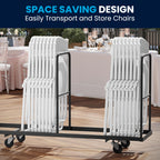 Flash Furniture HERCULES Series 500 lb. Capacity Heavy Duty White Plastic Folding Chair with Built-in Ganging Brackets