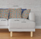 HomeRoots Orange Green Cloverleaf Boho Suede Throw Pillow