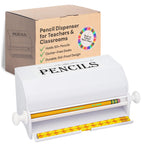 Simplyimagine Pencil Dispenser Holder - For Classroom, Home, Office Use Or Teacher Gift, Durable Acrylic Rolling Knob Pencil Sto
