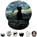 Ergonomic Mouse Pad With Wrist Support,Aesthetic Black Cat Mouse Pad With Wrist Rest,Relieve Wrist Pain Mousepad Non-Slip Rubber